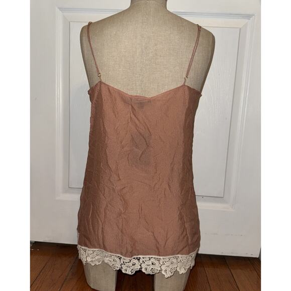 NEW La Fee Verte Anthropologie Size M Rose Ivory Lace Crochet Camisole $78 Silk - Picture 4 of 7